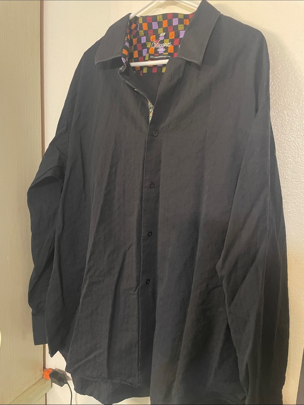 Visconti Black Men's Button-Down Casual Shirt